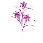 Vickerman QG223013 31" Hot Pink Snowflake Glitter Spray 6 Per Bag.