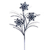 Vickerman QG223031 31" Midnight Blue Snowflake Glitter Spray 6 Per Bag.