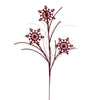 Vickerman QG223065 31" Burgundy Snowflake Glitter Spray 6 Per Bag.