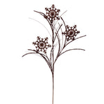 Vickerman QG223075 31" Chocolate Snowflake Glitter Spray 6 Per Bag.