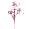 Vickerman QG223079 31" Pink Snowflake Glitter Spray 6 Per Bag.