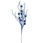 Vickerman QG224002 32" Blue Mini Pinecone Twig Glitter Spray 6 Per Bag.