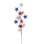 Vickerman QG224301 34" Red White And Blue Stars Glitter Spray 6 Per Bag.