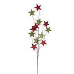 Vickerman QG224302 34" Red And Green Stars Glitter Spray 6 Per Bag.