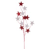 Vickerman QG224303 34" Red And White Stars Glitter Spray 6 Per Bag.