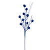 Vickerman QG224402 30" Blue Mini Flower Glitter Spray 6 Per Bag.