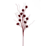 Vickerman QG224403 30" Red Mini Flower Glitter Spray 6 Per Bag.