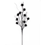 Vickerman QG224417 30" Black Mini Flower Glitter Spray 6 Per Bag.