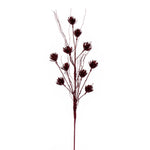 Vickerman QG224465 30" Burgundy Mini Flower Glitter Spray 6 Per Bag.