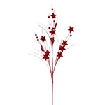 Vickerman QG224603 33" Red Star And Ball Glitter Spray 6 Per Bag.