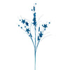 Vickerman QG224612 33" Turquoise Star And Ball Glitter Spra 6 Per Bag.