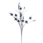 Vickerman QG224631 33" Midnight Blue Star And Ball Glitter Spray 6 Per Bag.