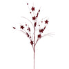 Vickerman QG224665 33" Burgundy Star And Ball Glitter Spray 6 Per Bag.