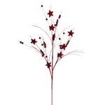 Vickerman QG224665 33" Burgundy Star And Ball Glitter Spray 6 Per Bag.