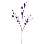 Vickerman QG224666 33" Purple Star And Ball Glitter Spray 6 Per Bag.