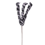 Vickerman QG226981 23" Black And White Plaid Swirl Spray 8 Per Bag.