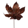 Vickerman QG227976 11" Mocha Velvet And Glitter Mesh Poinsettia Flower On Stem 6 Per Bag.