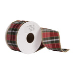 Vickerman QR220267 2.5" X 10 Yards Gray Dupion Plaid Ribbon.