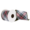 Vickerman QR220365 4" X 5 Yards Multi Cotton Plaid Taffetta Back Double Fused Ribbon.