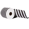 Vickerman QR221052 2.5" X 10 Yards Black Horizontal Printed Stripe Sheldon Belver Double Ribbon.