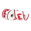 Vickerman QR221544 4" X 5 Yards White Falala Chain Stitch Embr Tissue Back Canvas Ribbon.