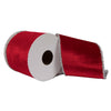 Vickerman QR222037 4" X 5 Yards Red Viscose Velvet Double Fused Ribbon.