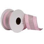 Vickerman QR222725 2.5" X 5 Yards Pink Glitter Dori Trim Dupion Ribbon.