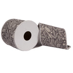 Vickerman QR223219 4" X 5 Yards Gray Jairo Jacquard Double Fused Lining Ribbon.