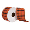 Vickerman QR224107 2.5" X 10 Yards Orange Dupion Plaid Ribbon