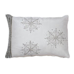 Vickerman QTX17015 Decorative 14" X 20" Banded Snowflake Pillow