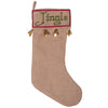 Vickerman QTX17422 Decorative 8" X 19" Burlap Jingle Christmas Stocking