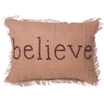 Vickerman QTX17501 Decorative 14" X 20" Holiday Words Believe Pillow