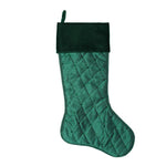 Vickerman QTX190521 21" Green Quilt Stitch Jewel Christmas Stocking