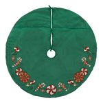 Vickerman QTX191104 52" Green Beaded Candy Cane Christmas Tree Skirt
