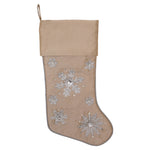 Vickerman QTX201019 19" Champagne Snowflake Christmas Stocking