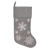 Vickerman QTX201219 19" Silver Snowflake Christmas Stocking