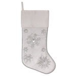 Vickerman QTX201419 19" White Snowflake Christmas Stocking