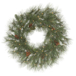 Vickerman R173431 30" Artificial Nederland Mix Pine Wreath With 72 Plastic/Needle Tips And 70 Clear Dura-Lit Incandescent Mini Lights