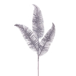 Vickerman RG220107 24.5" Silvere Feather Fern Glitter Spray 6 Per Bag.