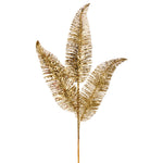 Vickerman RG220108 24.5" Gold Feather Fern Glitter Spray 6 Per Bag.