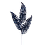 Vickerman RG220131 24.5" Midnight Blue Feather Fern Glitter Spray 6 Per Bag.