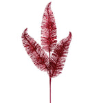 Vickerman RG220165 24.5" Burgundy Feather Fern Glitter Spray 6 Per Bag.