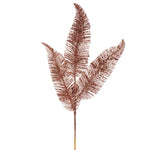 Vickerman RG220180 24.5" Café Latte Feather Fern Glitter Spray 6 Per Bag.