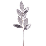 Vickerman RG220707 27.5" Silvermetallic Leaf Glitter Spray 3 Per Bag.