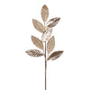 Vickerman RG220738 27.5" Champagnemetallic Leaf Glitter Spray 3 Per Bag.