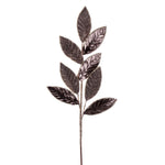 Vickerman RG220787 27.5" Pewter Metallic Leaf Glitter Spray 3 Per Bag.