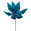 Vickerman RG221312 24" Turquoise Velvet Sequin Trim Poinsettia 3 Per Bag.