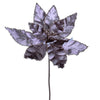 Vickerman RG221386 24" Lavender Velvet Sequin Trim Poinsettia 3 Per Bag.