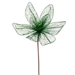 Vickerman RG221924 24" Emerald Mesh Glitter Sequin Poinsettia 2 Per Bag.