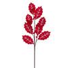 Vickerman RG222503 27.5" Red And White Felt Holly And Berry Spray 4 Per Bag.